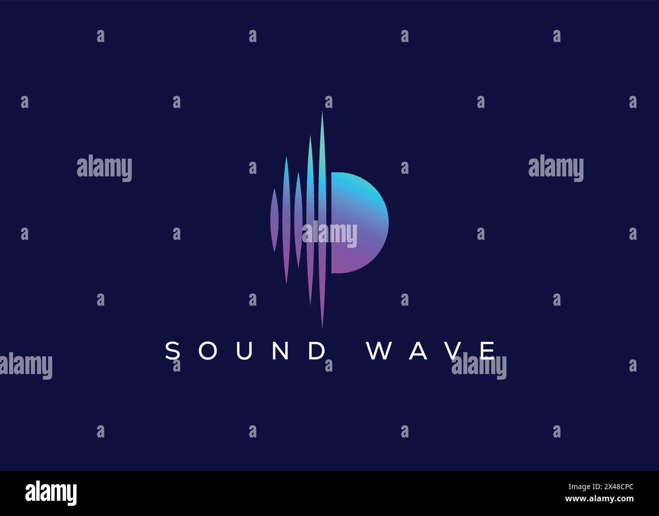 Minimalistisches D-Logo mit Sound Wave-Vektor. Modernes Sound Wave-Logo. D Musiklogo Stock Vektor