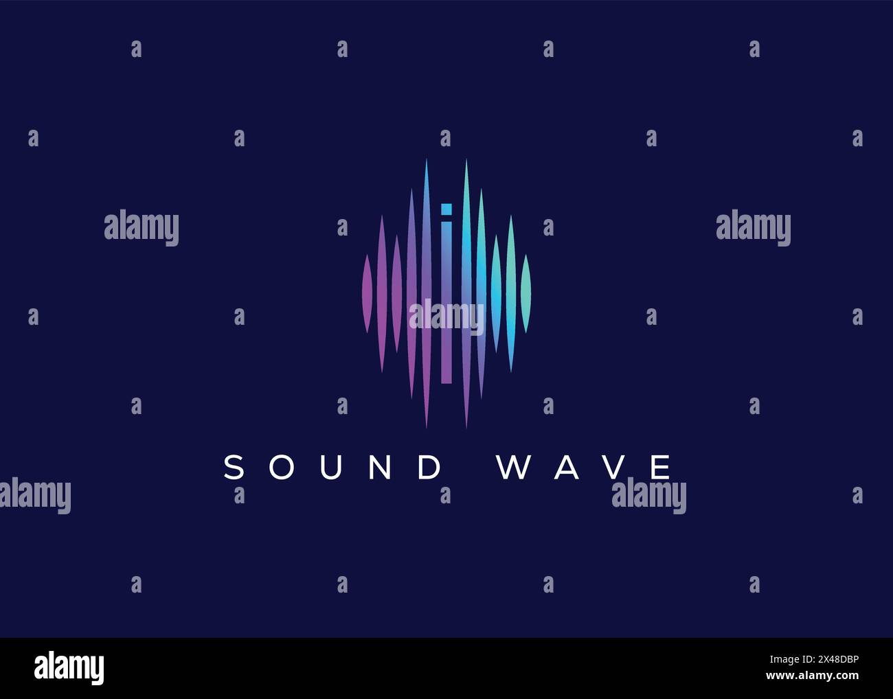 Minimalistisches Letter I Sound Wave Vektor-Logo. Modernes Sound Wave-Logo. I Musiklogo Stock Vektor