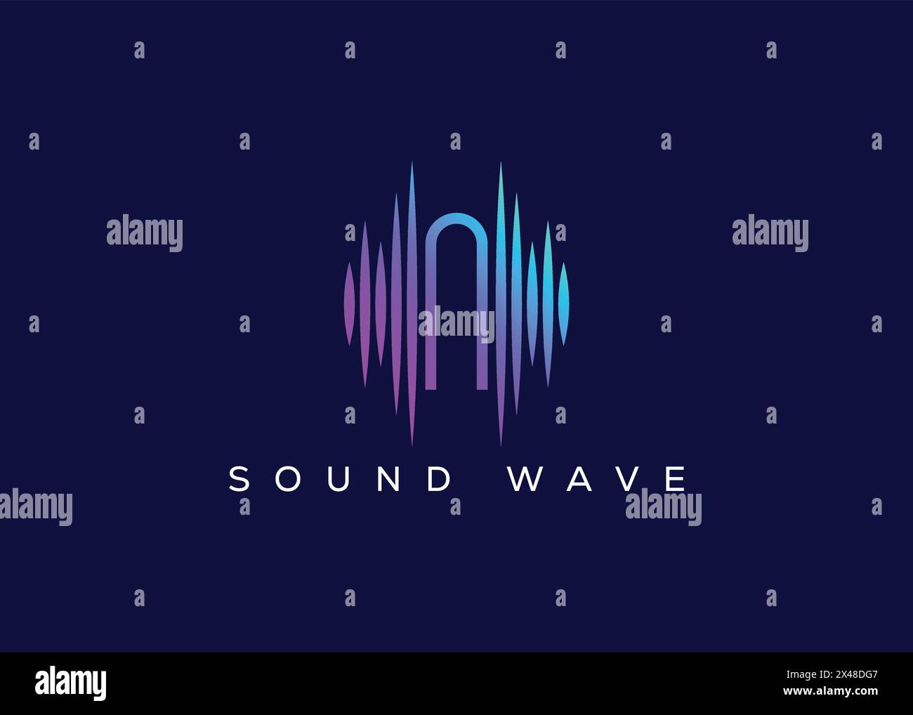 Minimalistisches Letter N Sound Wave Vektor-Logo. Modernes Sound Wave-Logo. N Musiklogo. Stock Vektor