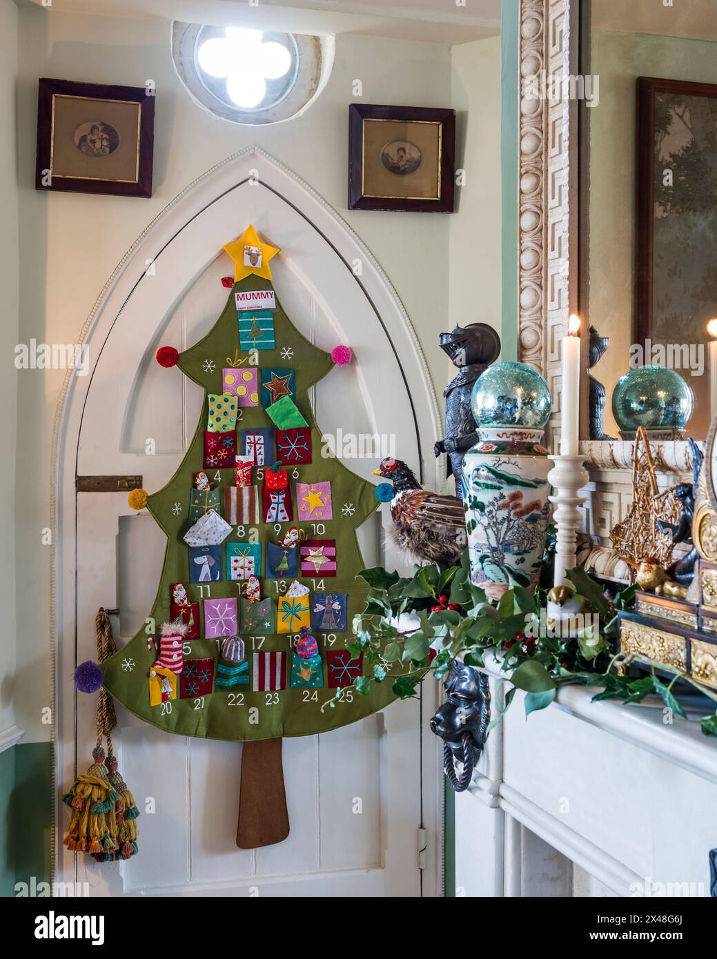 Dorset Familienheim zu Weihnachten, England, Großbritannien Stockfoto