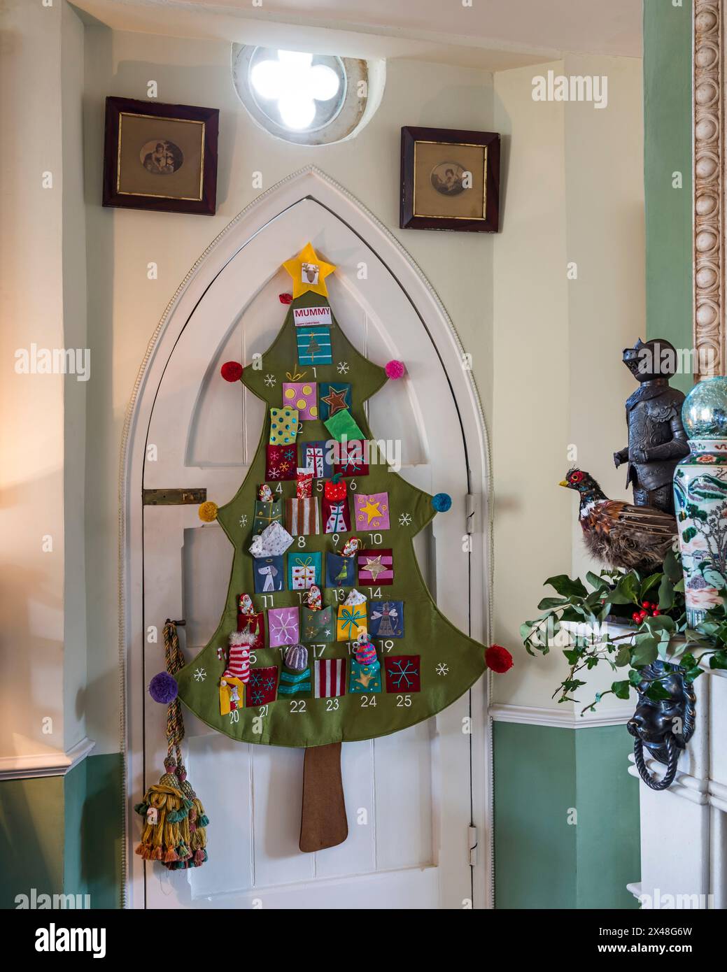 Dorset Familienheim zu Weihnachten, England, Großbritannien Stockfoto