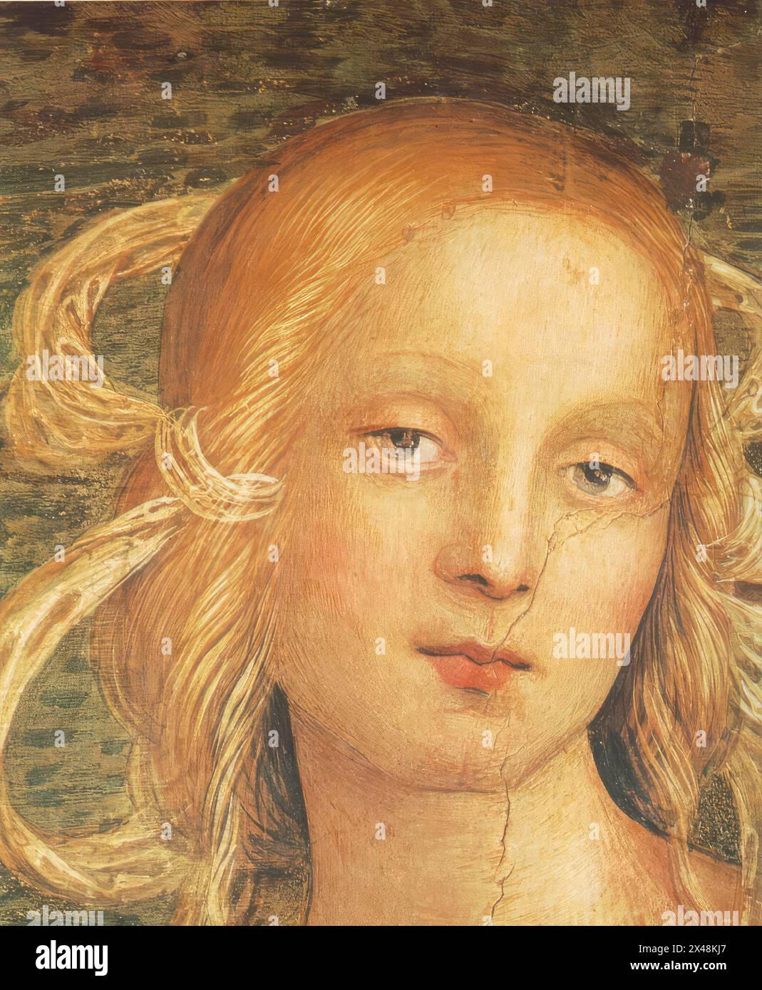 PERUGINO, Pietro (* 1450, Citta della Pieve, d. 1523, Perugia) der Allmächtige mit Propheten und Sybils (Detail) 1500 Fresko, 229 x 370 cm (vollständiges Fresko) Collegio del Cambio, Perugia das Fresko ist Teil der Ornamentik des Cambio. Das Detail zeigt den Kopf von Tiburtina. *** Stichwörter: ************* Autor: PERUGINO, Pietro Titel: Der Allmächtige mit Propheten und Sybils (Detail) Zeitlinie: 1451-1500 Schule: Italienisch Form: Malerei Typ: Religiös Stockfoto