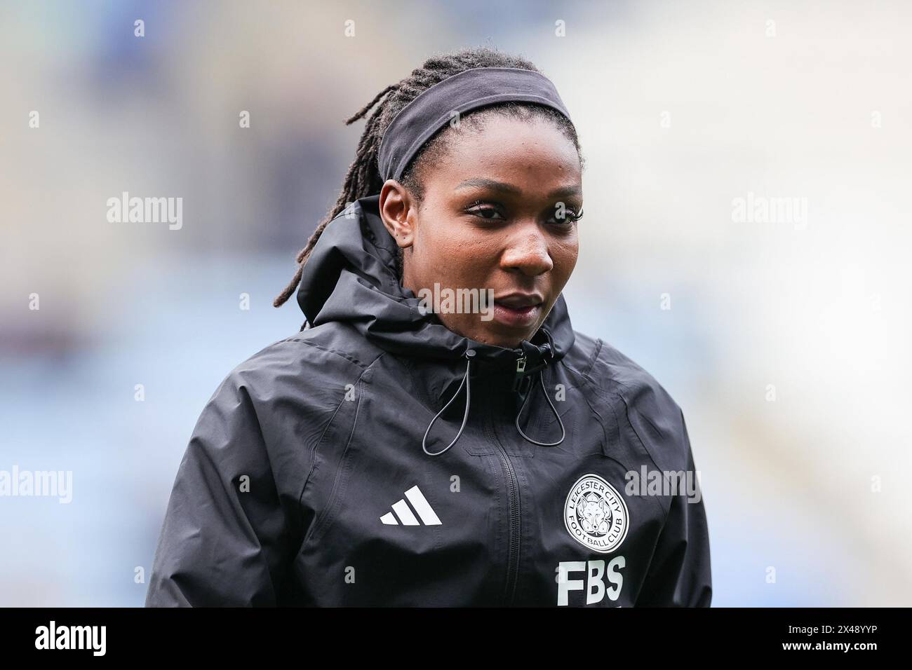 Deanne Rose von Leicester City Women wärmt sich vor dem Spiel der Barclays Women's Super League zwischen Leicester City und Manchester United auf. Stockfoto