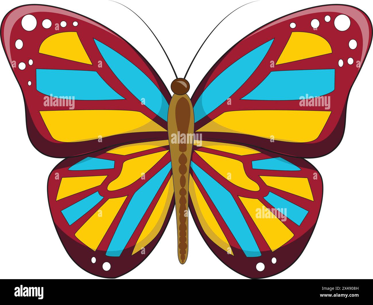Ein farbenfroher Schmetterling Stock Vektor
