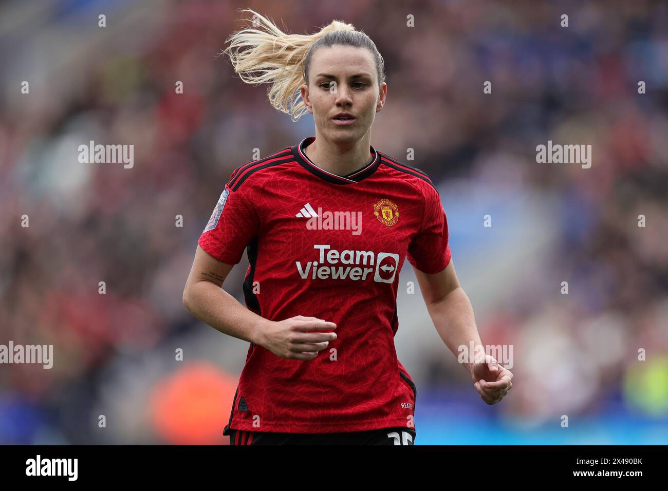 Gemma Evans von Manchester United während des Spiels der Barclays Women's Super League zwischen Leicester City und Manchester United im King Power Stadium Stockfoto