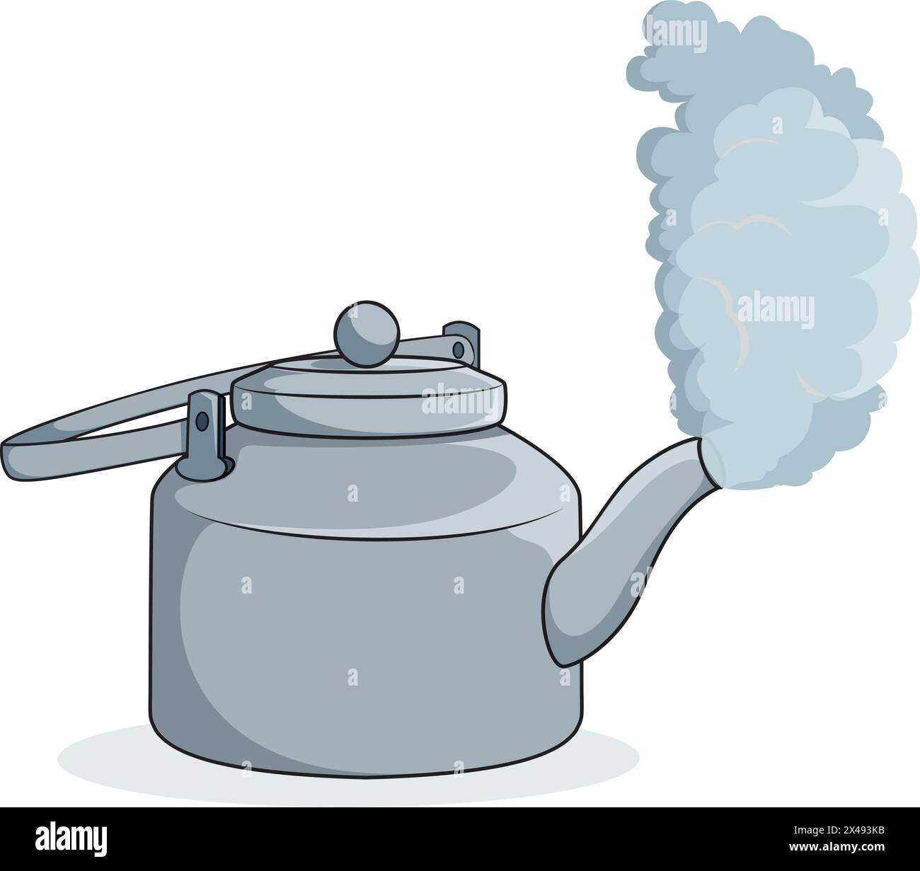 Dampf, der aus einem Teekessel austritt Stock Vektor