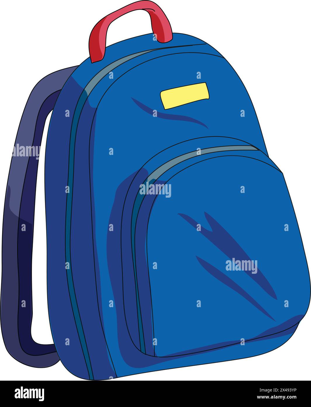 Eine blaue Schultasche Stock Vektor