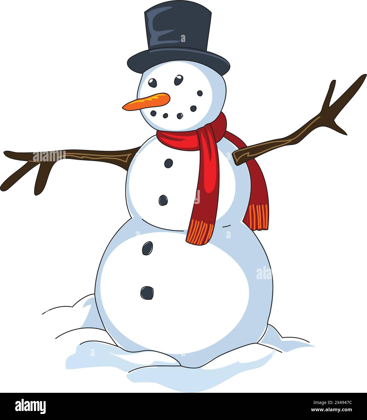 Ein süßer Schneemann Stock Vektor