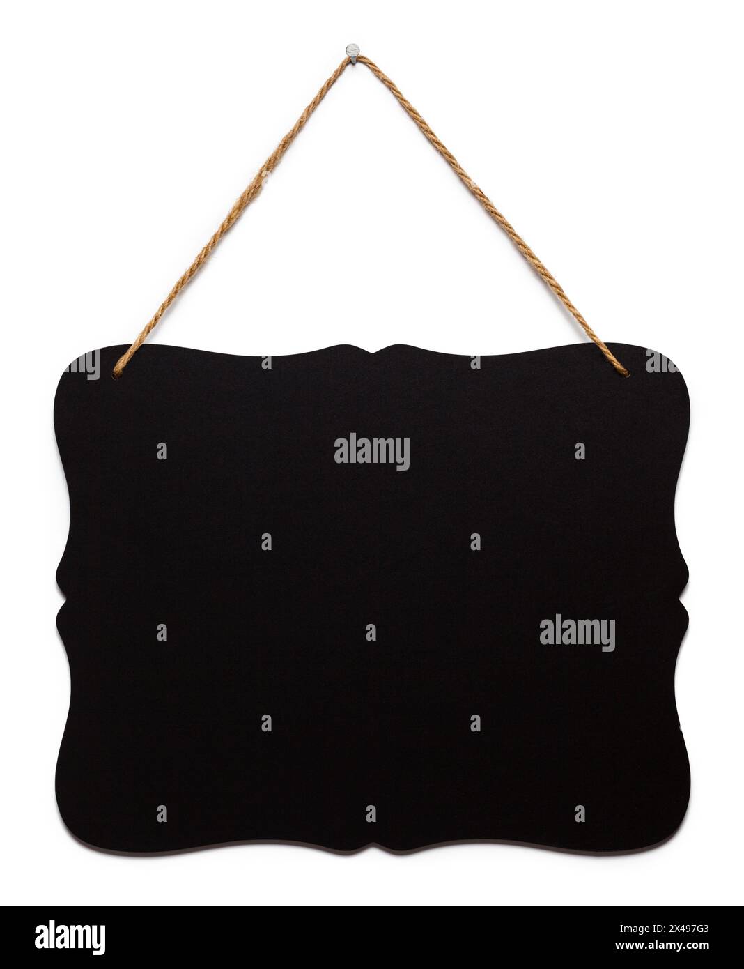 Kleines Tafelschild auf weiß. Stockfoto