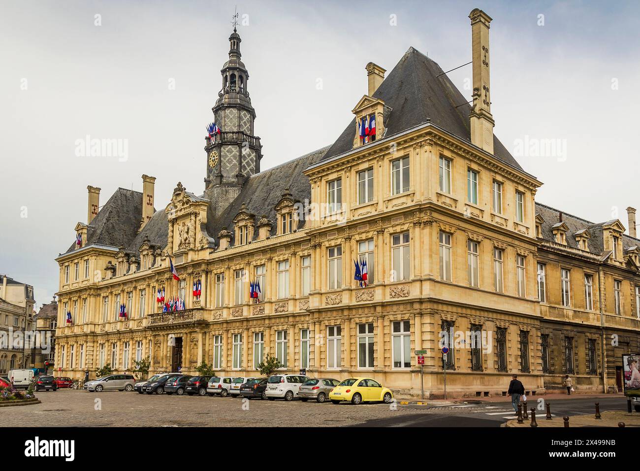 Dies sind Platz und das Rathaus von Reims, 15. Mai 2013 Reims, Frankreich. Stockfoto