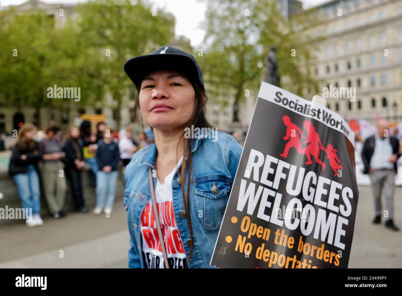 London/Vereinigtes Königreich. Mai 2024. Die jährlich stattfindende internationale Arbeiterparade marschierte von Clerkenwell im Zentrum Londons zum Trafalgar Square. Alamy Live News / Aubrey Fagon Stockfoto