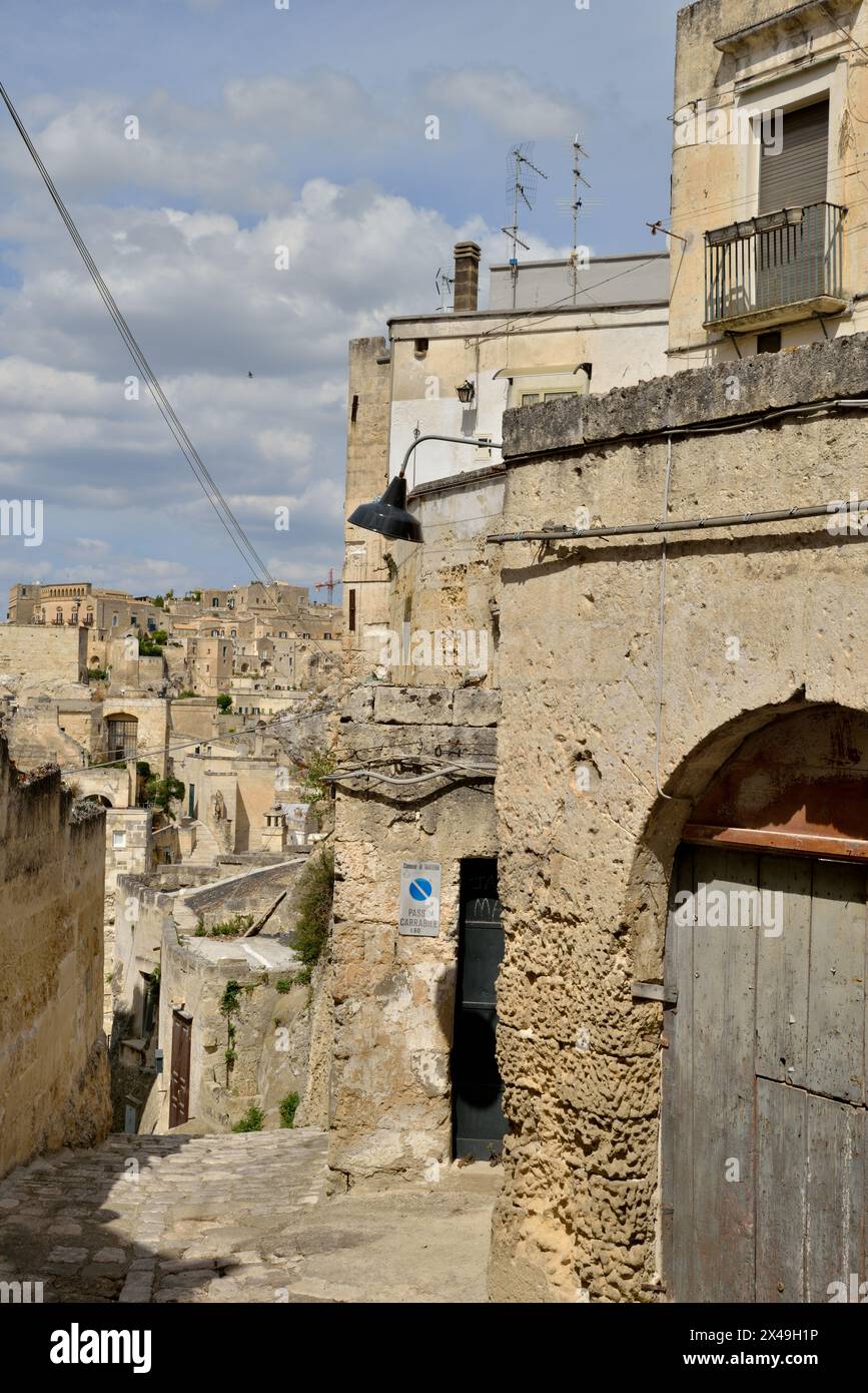 Matera, Basilicata, Italien, Blick auf die Stadt. UNESCO-Stätte Stockfoto