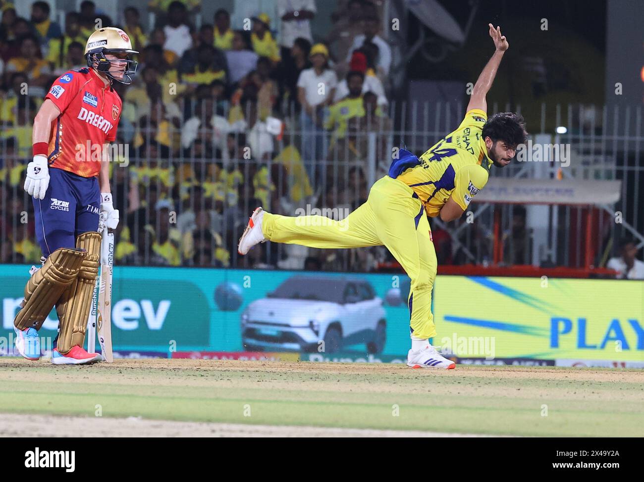 Tata IPL 2024: Chennai, Indien. Mai 2024. Chennai vs Punjab: CSK vs PK Chennai Super Kings vs Punjab Kings im M A Chidambaram Stadium Chennai. CSK 167-7 PBKS gewann mit 7 Wickets Credit: Seshadri SUKUMAR/Alamy Live News Stockfoto