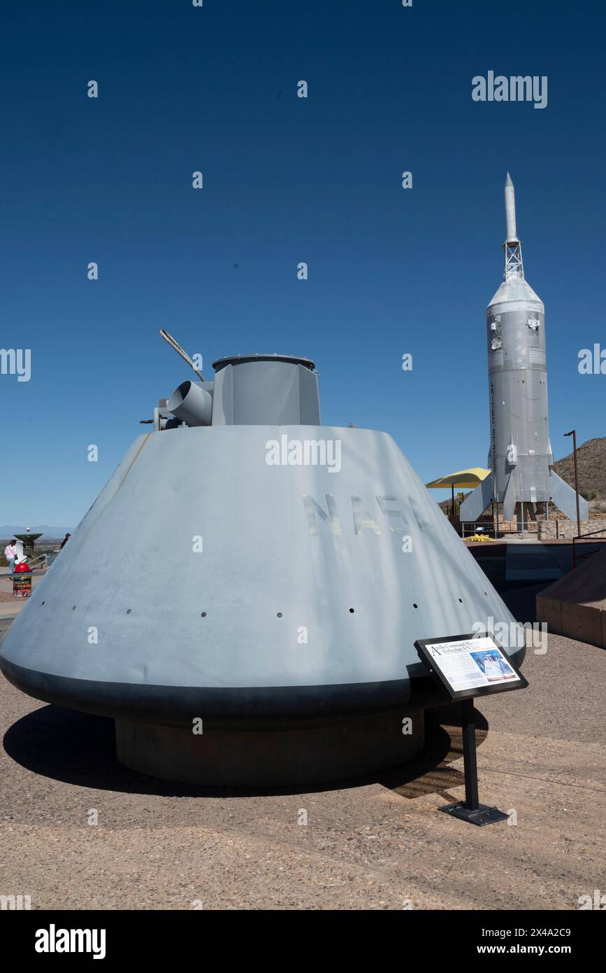 Das Apollo Command Module Boilerplate #1207 Stahlmodell im New Mexico Museum of Space History in Alamagordo, NM, USA Stockfoto