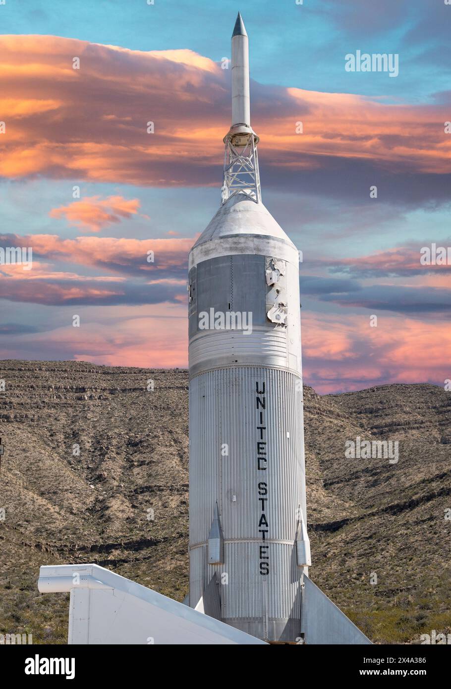 Little Joe Escape Testrakete aus dem Jahr 1963-66 im Museum of Space History at Sunset in Alamogordo, New Mexico, USA Stockfoto