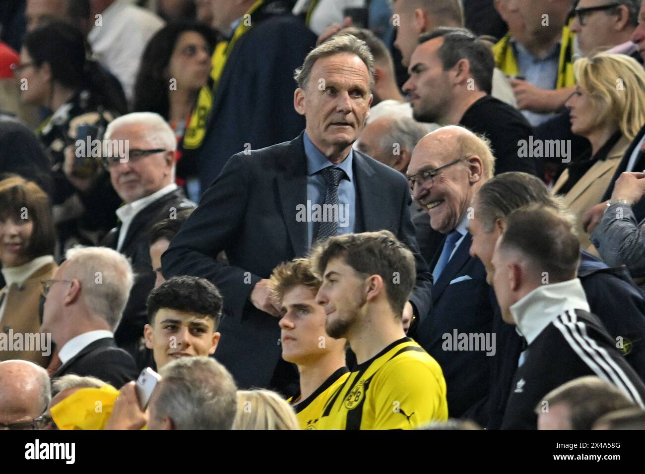 Borussia Dortmund Geschäftsführer Hans-Joachim Watzke vor dem Halbfinale der UEFA Champions League, das erste Legspiel im Signal Iduna Park, Dortmund. Bilddatum: Mittwoch, 1. Mai 2024. Stockfoto