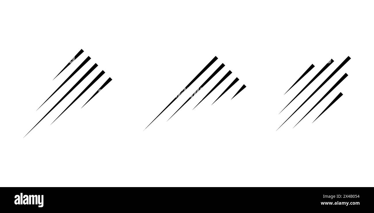 Schnelle Linien Vektor. Speed Manga Comic Vektor-Symbole Set. Vektor Für Geschwindigkeitseffekte Stock Vektor