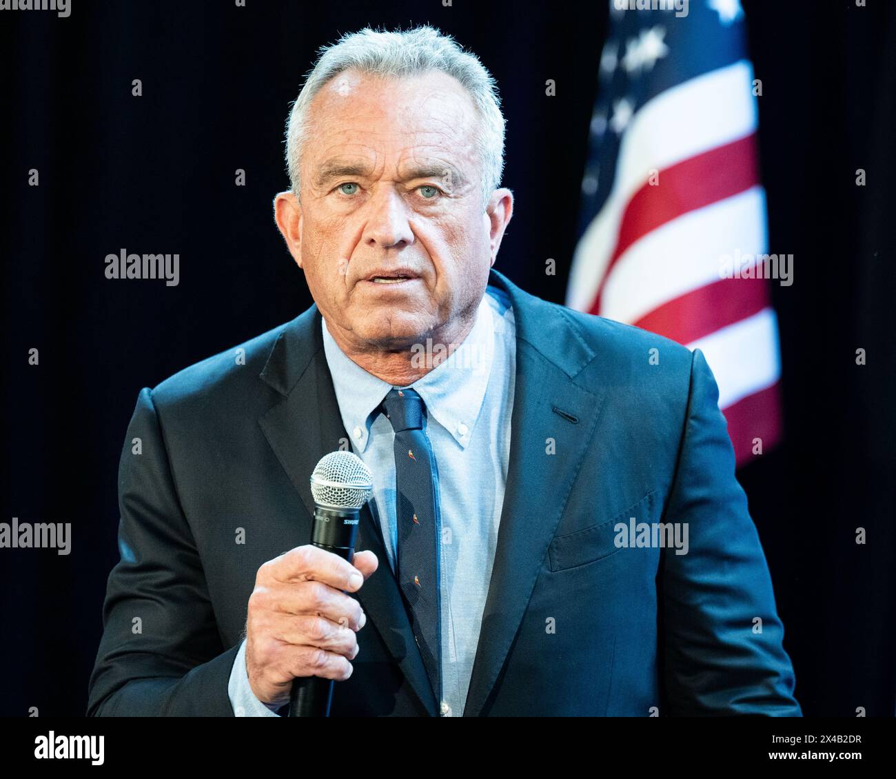 New York, Usa. Mai 2024. Robert F. Kennedy Jr. sprach auf einer Pressekonferenz in Brooklyn, New York City. Quelle: SOPA Images Limited/Alamy Live News Stockfoto