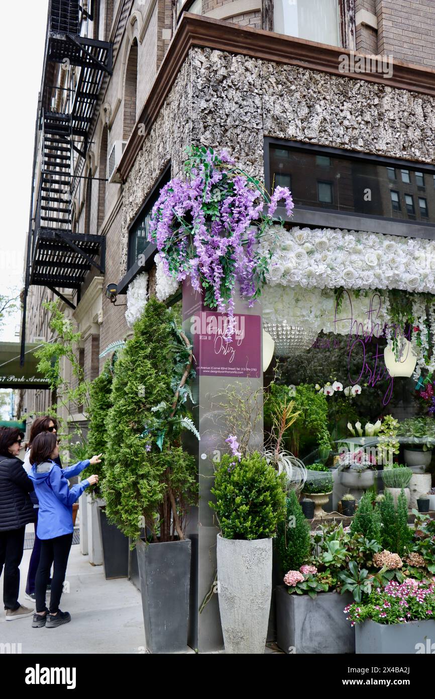 Blumenladen auf der Park Avenue im oberen Osten von Manhattan, New York Stockfoto