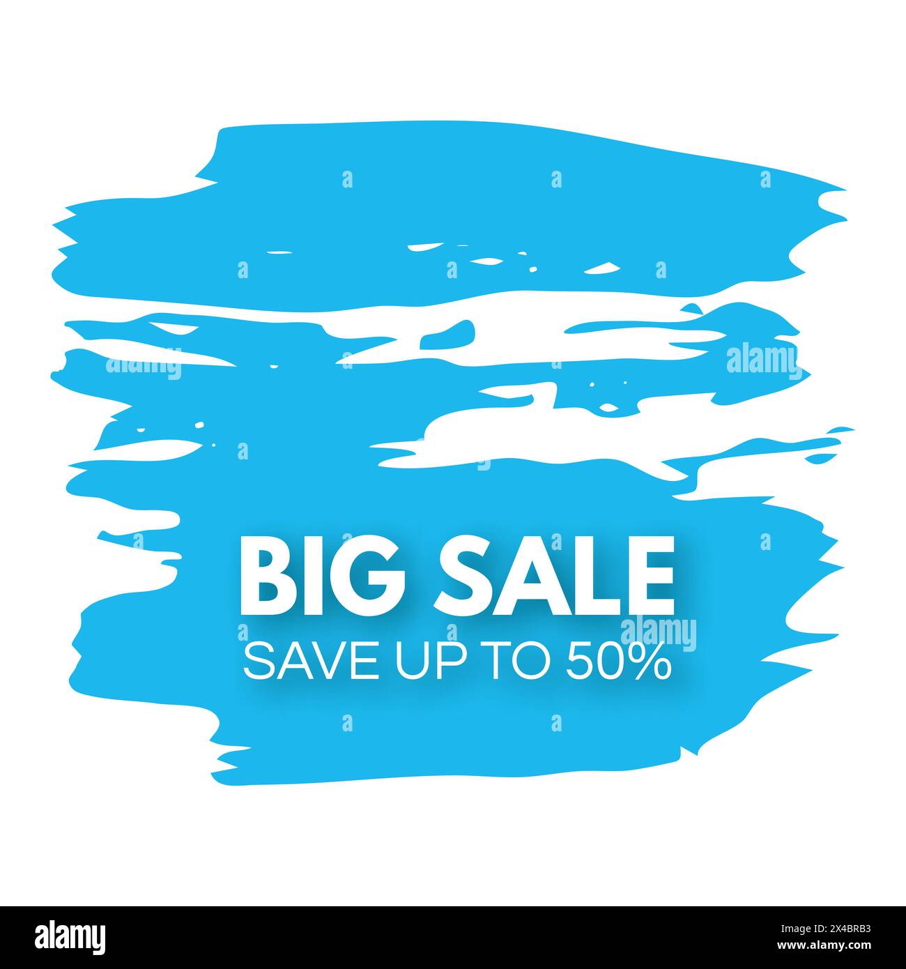 Big Sale Banner auf blauem Farbfleck. Text für Werbeaktion für Shopping-Rabatte mit Schatten. Vektorabbildung Stock Vektor