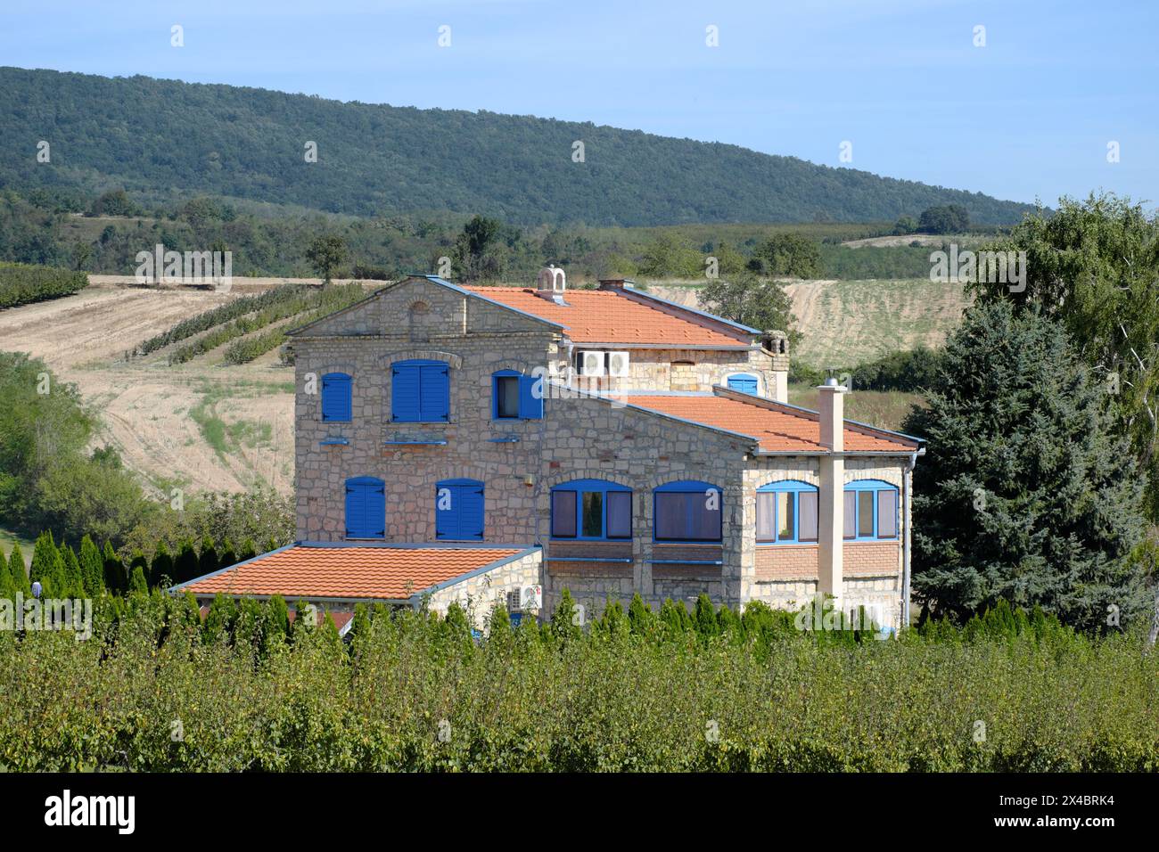 serbisches Landhaus im Nationalpark Fruska Gora, Woiwodina, Nordserbien Stockfoto