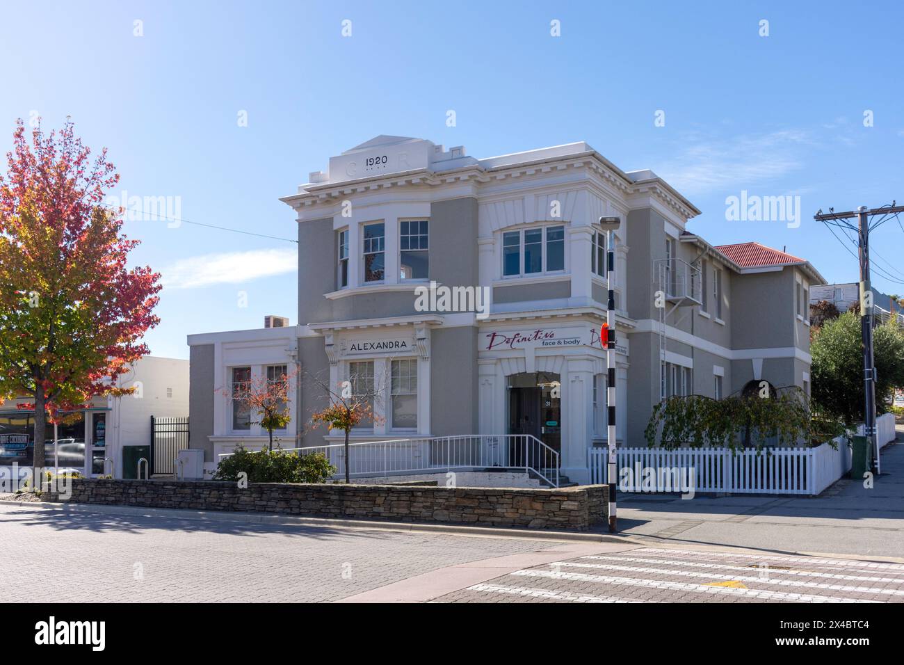 Denkmalgeschütztes Gebäude (1920), Tarbert Street, Alexandra (Areketanara), Otago, Südinsel, Neuseeland Stockfoto