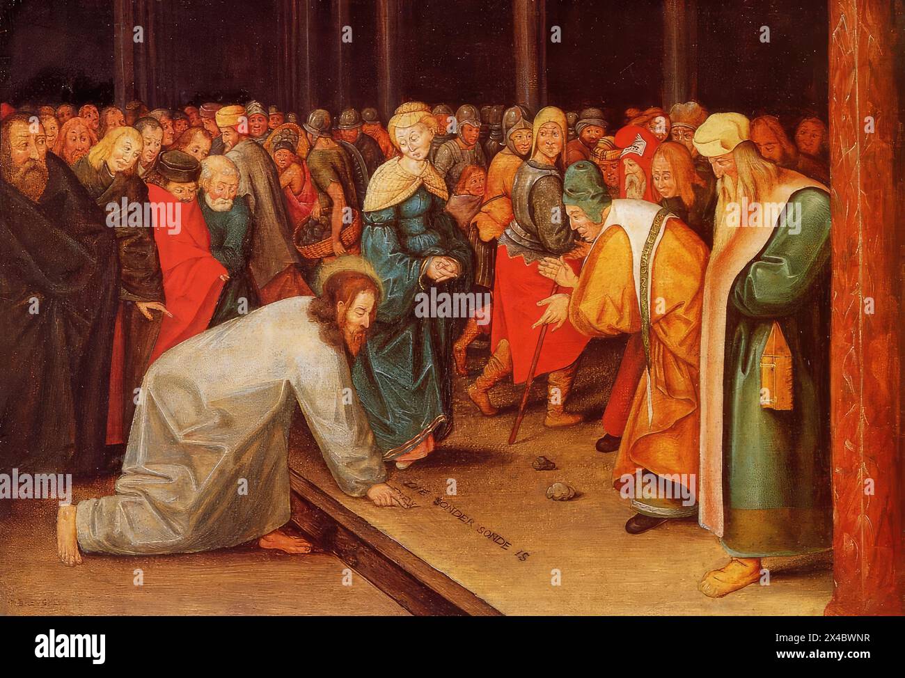 CHRISTUS UND DIE EHEBRECHERIN Pieter Bruegel der Jüngere (i) Stockfoto