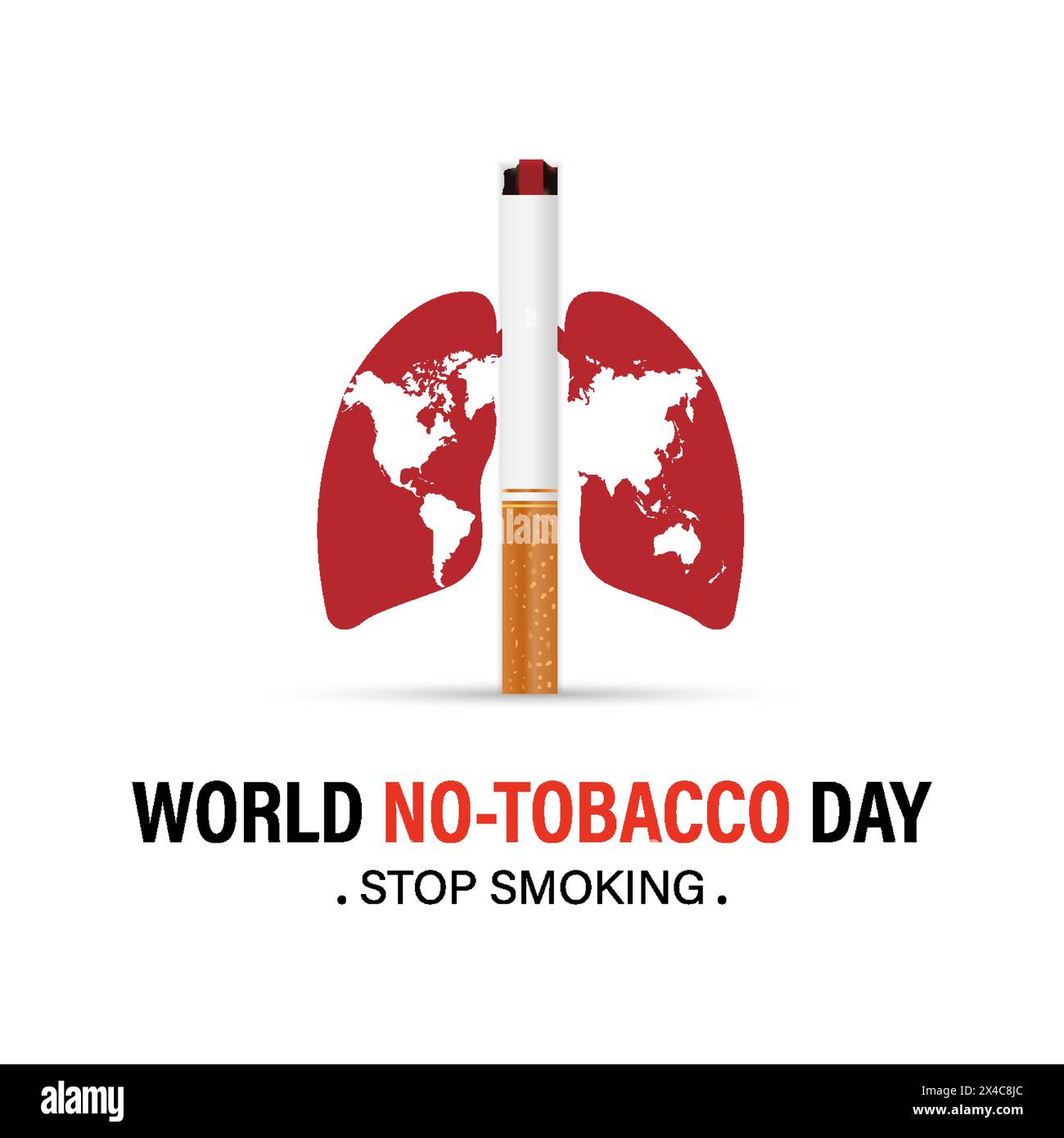 Welt No-Tabak Tag Gesundheit Bewusstsein Vektor Illustration. Vorlage für Raucherbewusstsein für Banner, Karte, Hintergrund. Stock Vektor