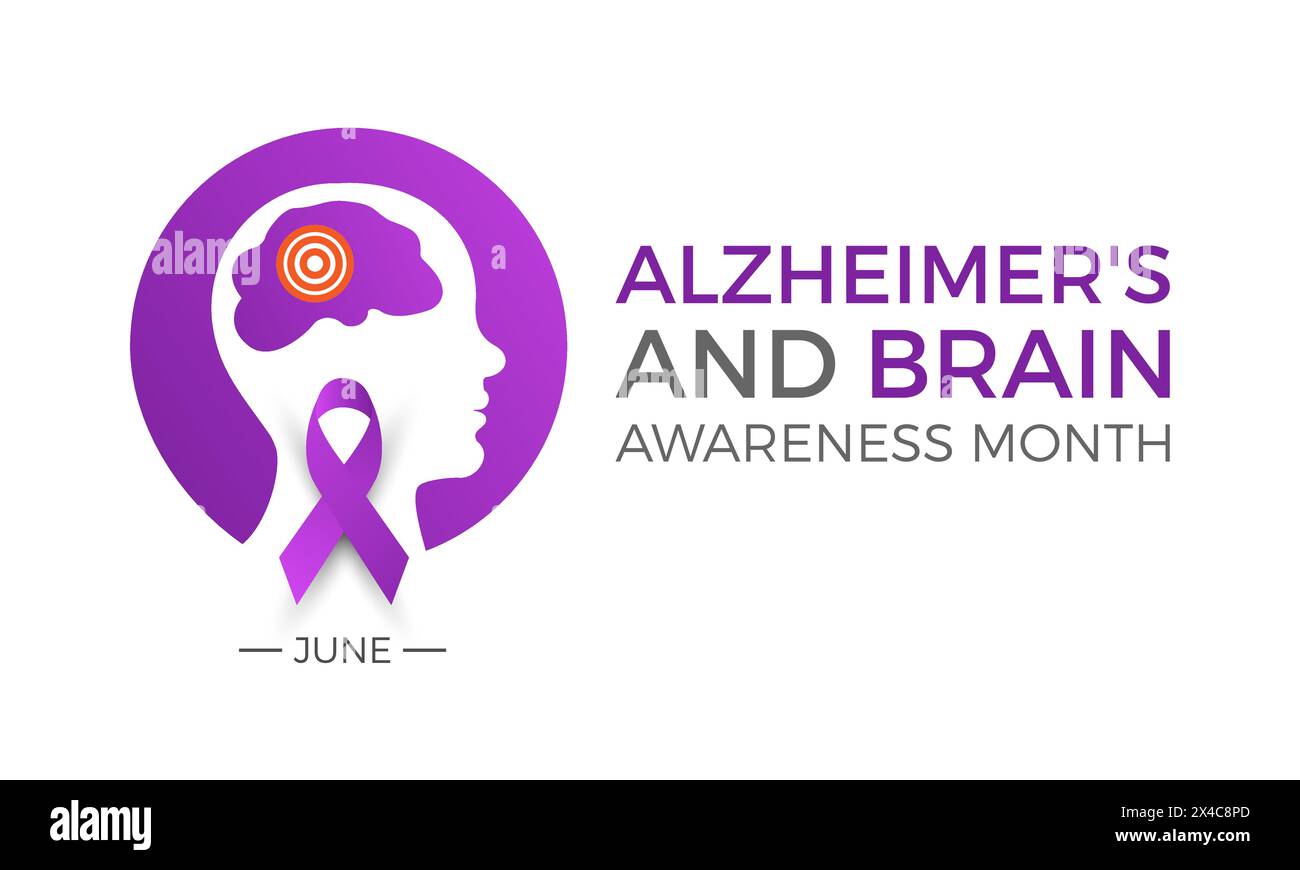 Alzheimer und Brain Awareness Month Gesundheit Awareness Vektor Illustration. Vektor-Vorlage für Banner, Karte, Hintergrund. Stock Vektor