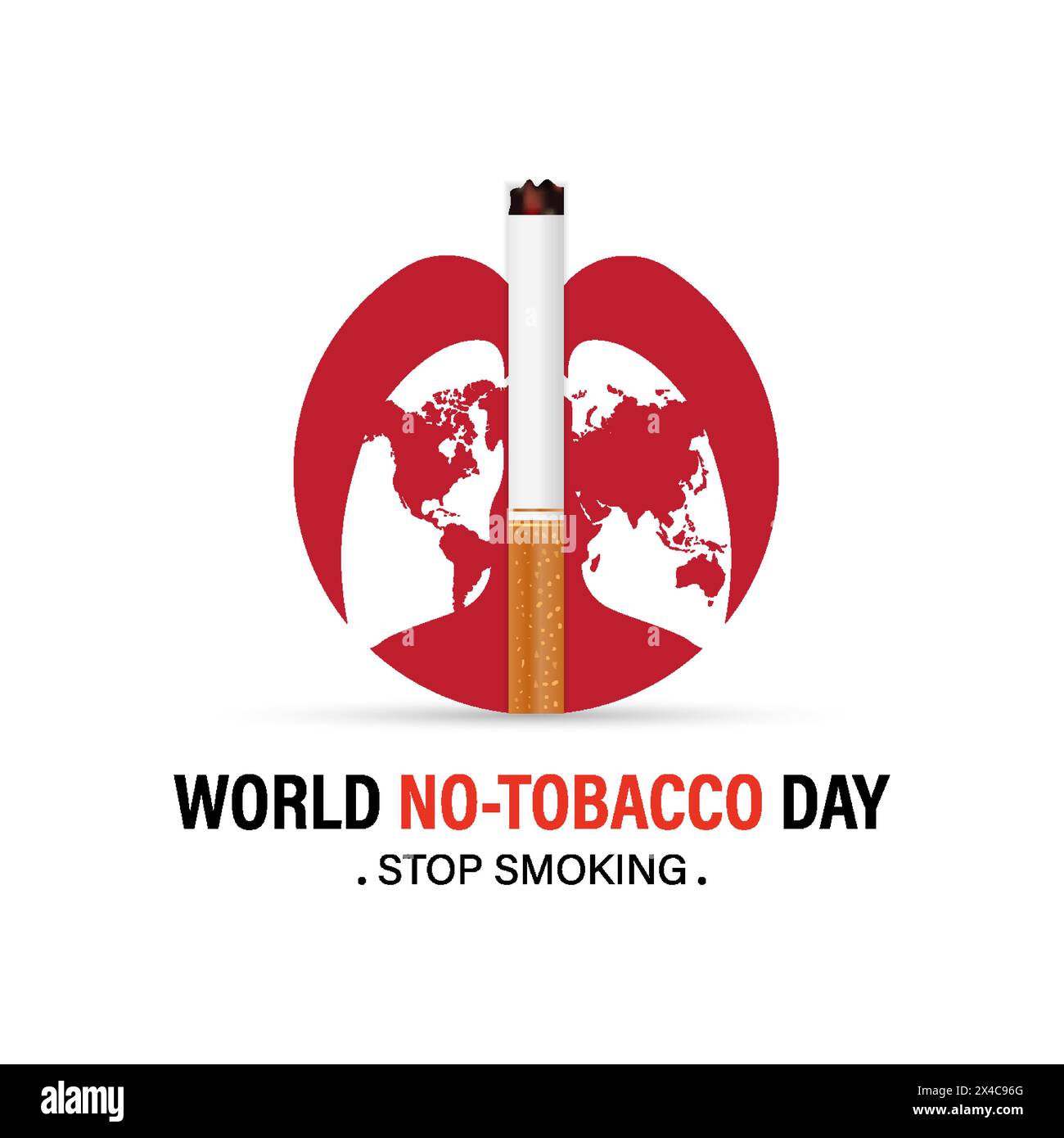 Welt No-Tabak Tag Gesundheit Bewusstsein Vektor Illustration. Vorlage für Raucherbewusstsein für Banner, Karte, Hintergrund. Stock Vektor