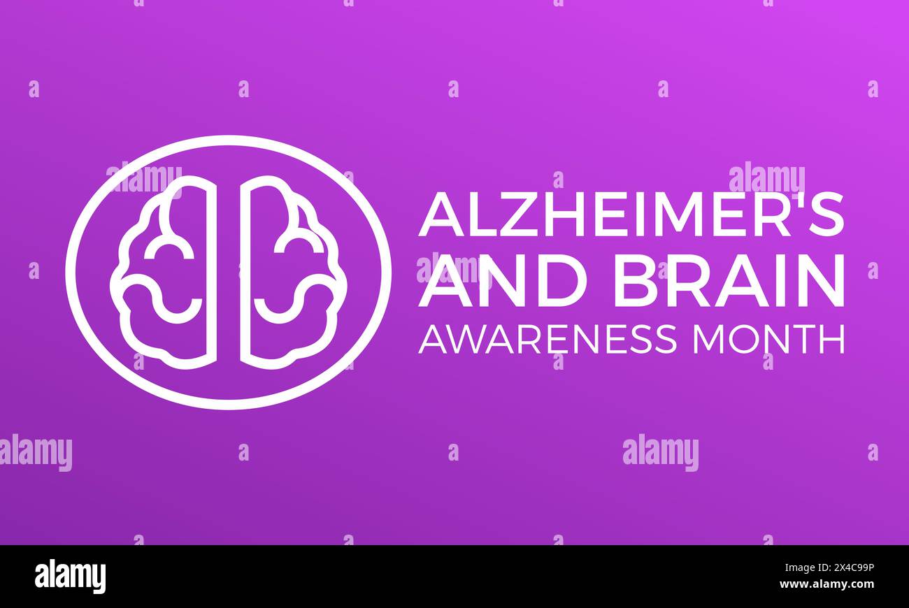 Alzheimer und Brain Awareness Month Gesundheit Awareness Vektor Illustration. Vektor-Vorlage für Banner, Karte, Hintergrund. Stock Vektor