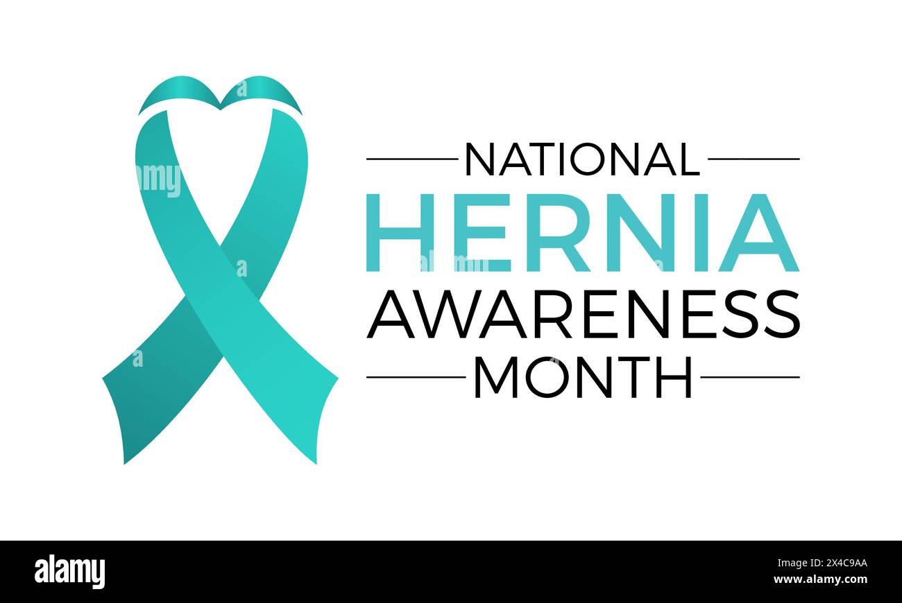 Nationale Hernie Bewusstsein Monat Gesundheit Bewusstsein Vektor Illustration. Vektor-Vorlage für Banner, Karte, Hintergrund. Stock Vektor