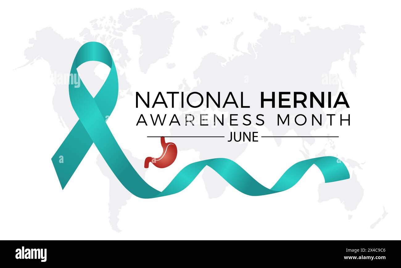 Nationale Hernie Bewusstsein Monat Gesundheit Bewusstsein Vektor Illustration. Vektor-Vorlage für Banner, Karte, Hintergrund. Stock Vektor