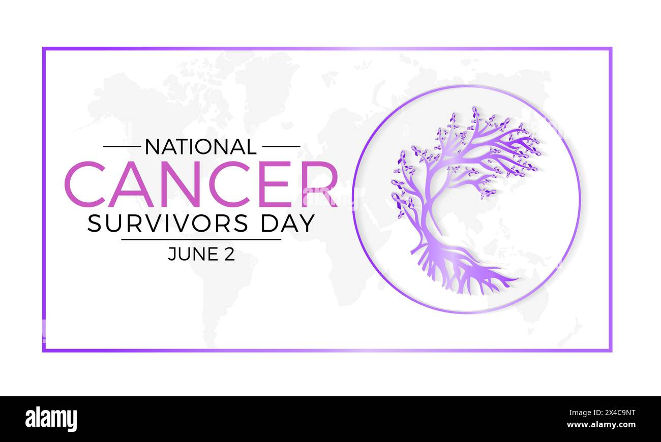 National Cancer Survivors Day Health Awareness Vector Illustration. Vektor-Vorlage für Banner, Karte, Hintergrund. Stock Vektor