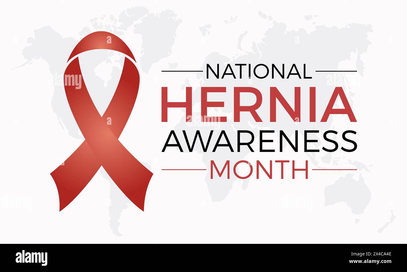 Nationale Hernie Bewusstsein Monat Gesundheit Bewusstsein Vektor Illustration. Vektor-Vorlage für Banner, Karte, Hintergrund. Stock Vektor