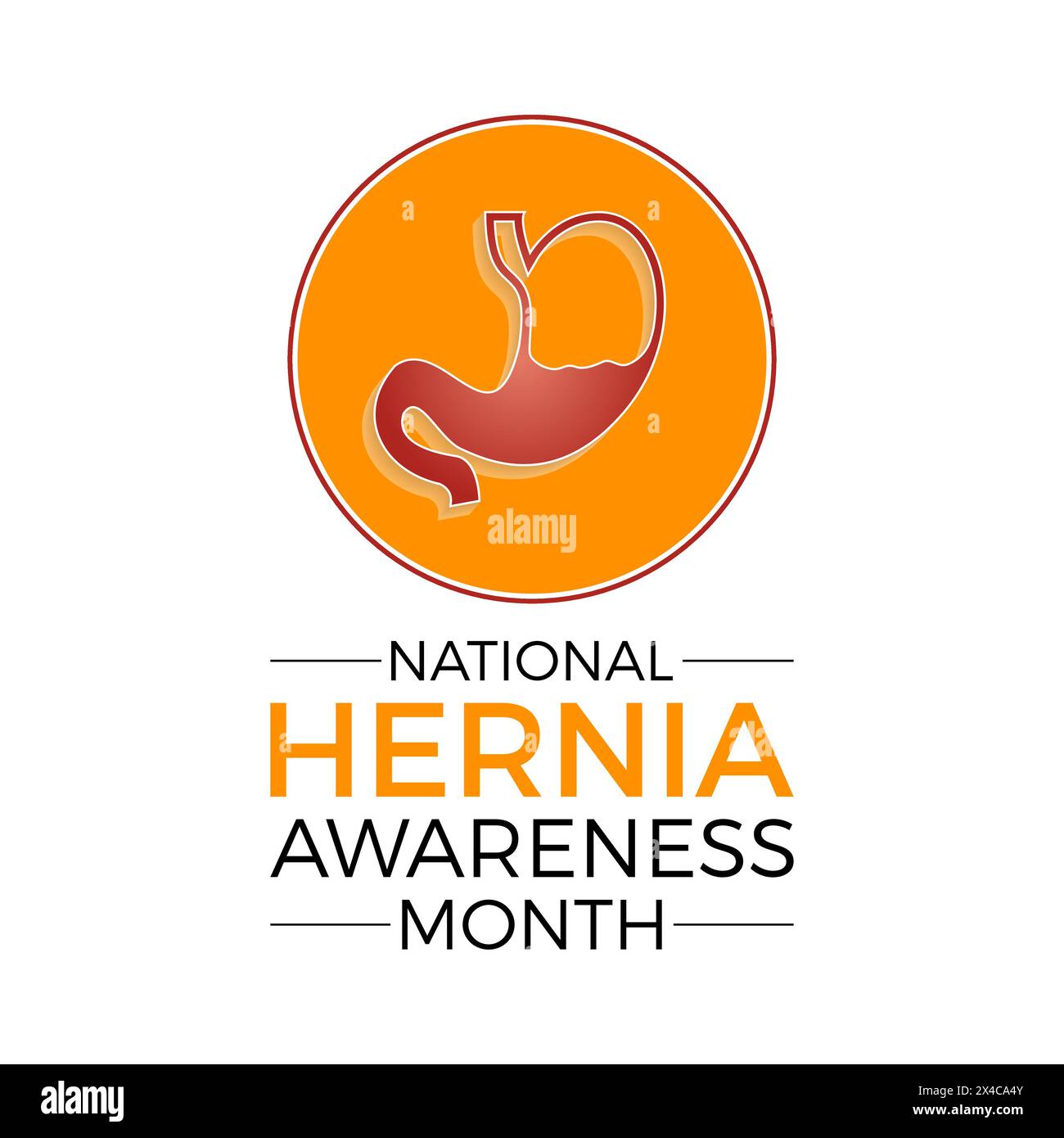 Nationale Hernie Bewusstsein Monat Gesundheit Bewusstsein Vektor Illustration. Vektor-Vorlage für Banner, Karte, Hintergrund. Stock Vektor