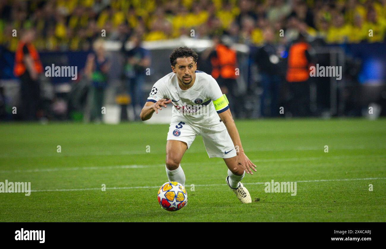 Dortmund, Deutschland. Mai 2024. Marquinhos (Paris) Borussia Dortmund - Paris Saint-Germain 01.05.2024 Copyright (nur für journalistische Zwecke) Stockfoto