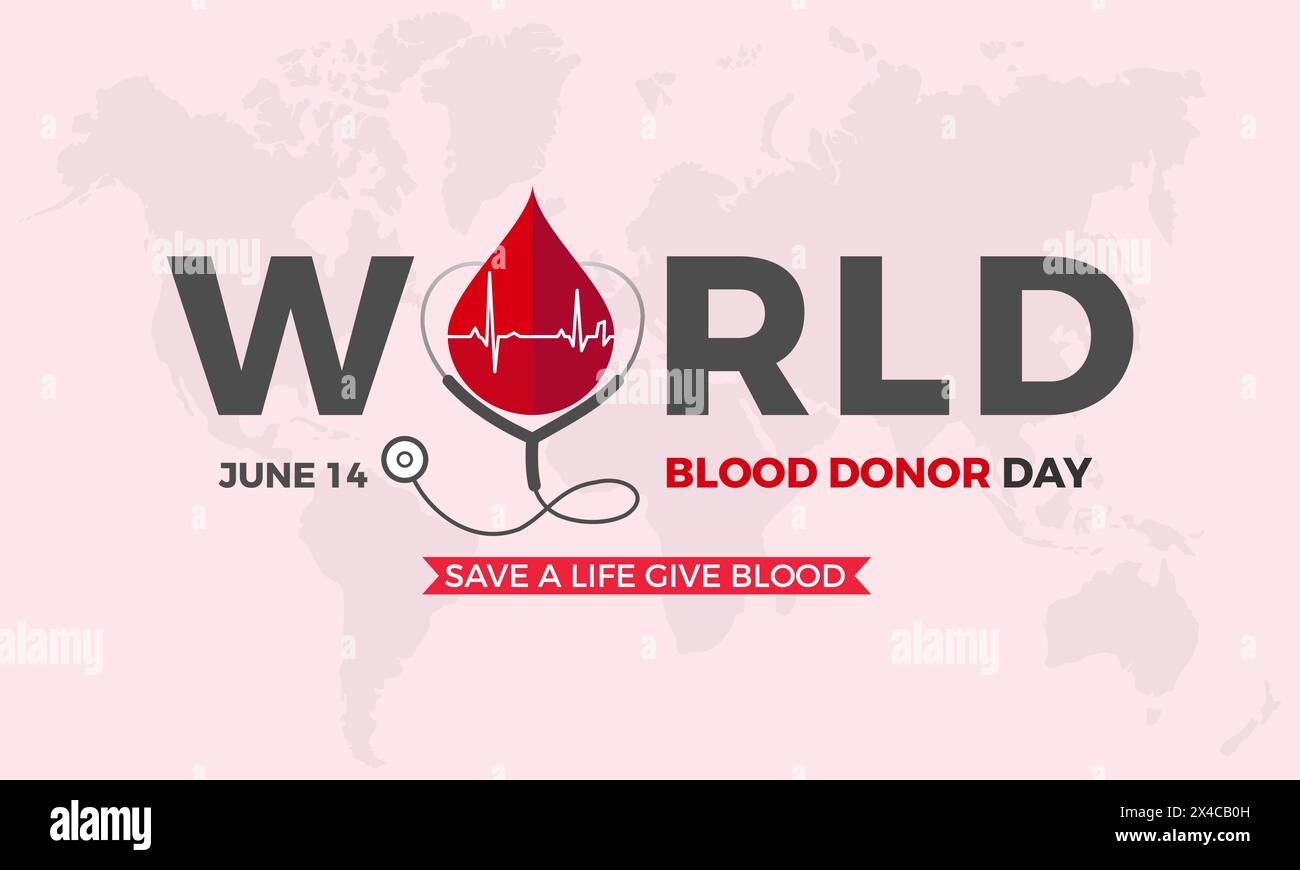 Welt Blutspender Tag Gesundheit Bewusstsein Vektor Illustration. Vektor-Vorlage für Banner, Karte, Hintergrund. Stock Vektor