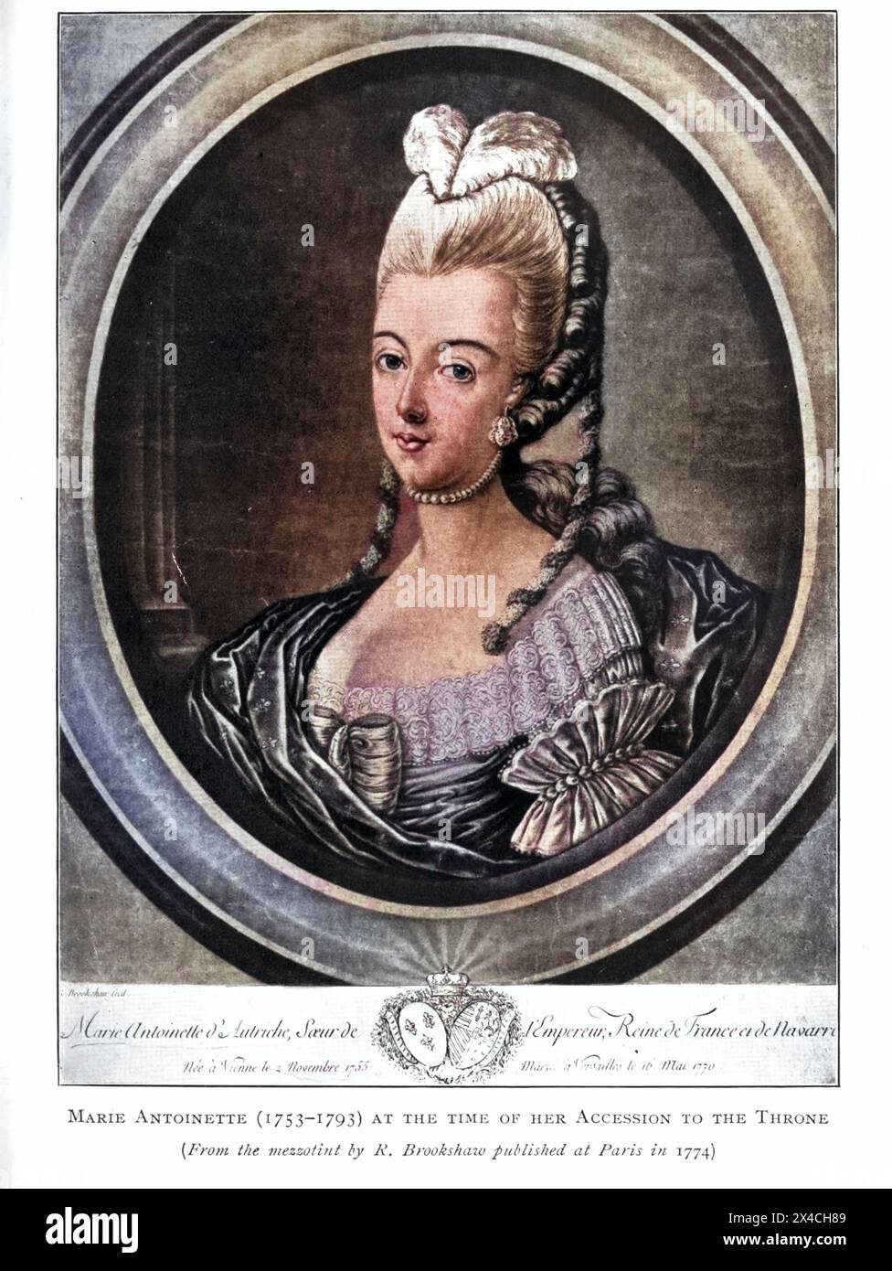 Marie Antoinette (1753–1793) zur Zeit ihres Thronantritts kolorierte aus der französischen Revolution vom Zeitalter Ludwigs 14 bis zur Ankunft Napoleons von Wheeler, Harold Felix Baker, veröffentlicht 1913 Stockfoto