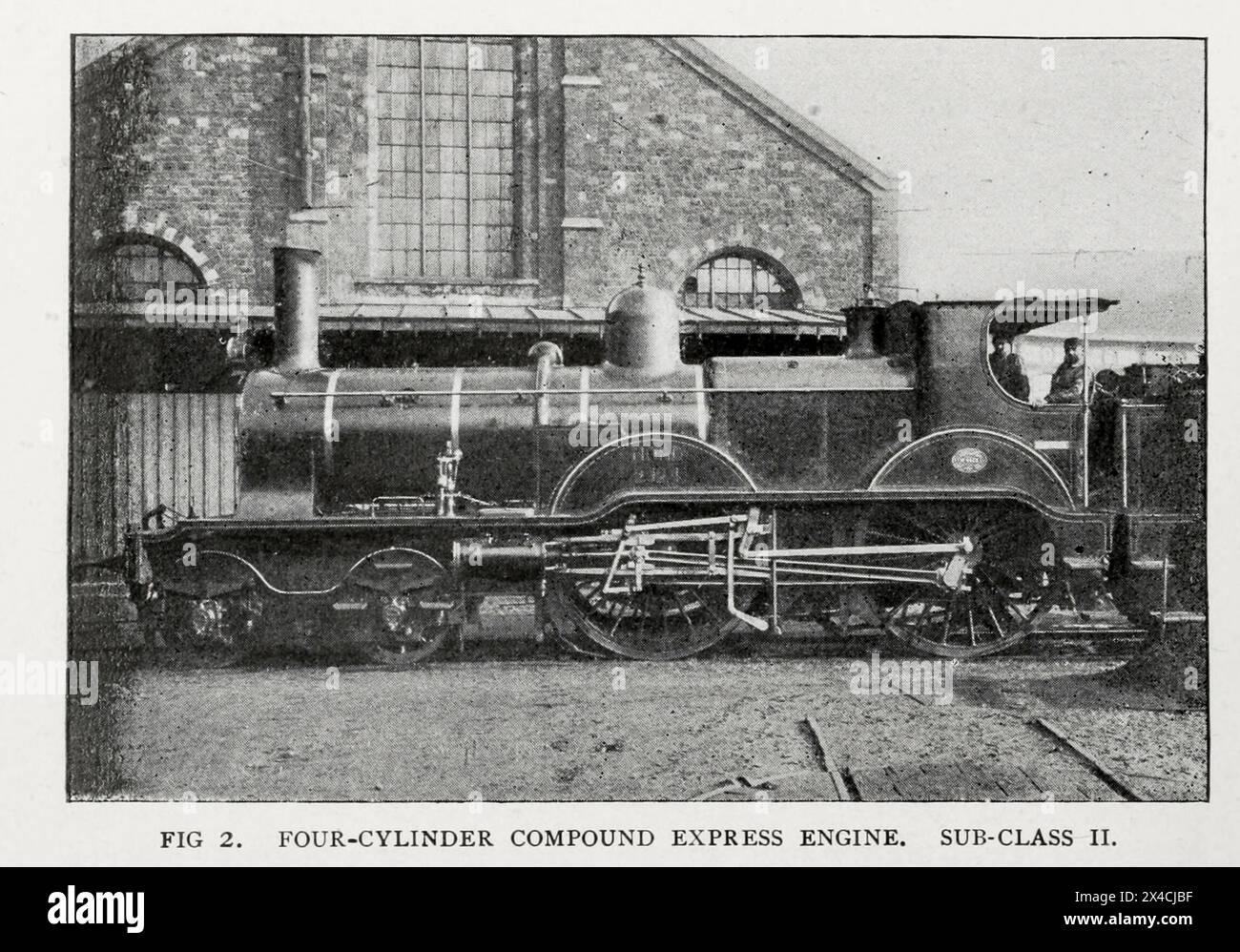 VIERZYLINDER-COMPOUND EXPRESS-MOTOR. UNTERKLASSE II. AUS DEM ARTIKEL FAST FÄHRT AUF DER NORDBAHN FRANKREICHS. Von Charles Rous-Marten. Vom Engineering Magazine gewidmet dem industriellen Fortschritt Band XVI Oktober 1898 bis März 1899 The Engineering Magazine Co Stockfoto