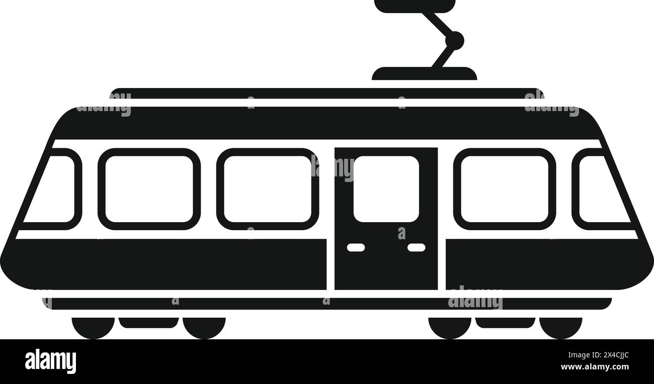 City Train Tram Symbol einfacher Vektor. Elektrische Bewegung. Eisenbahnverkehr Stock Vektor