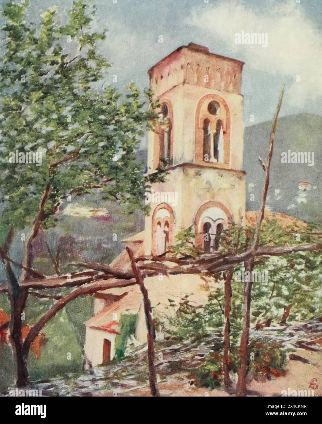 Kathedrale von Ravello aus dem Buch Naples, GEMALT VON AUGUSTINE FITZGERALD BESCHRIEBEN VON SYBIL FITZGERALD, VERÖFFENTLICHT VON ADAM & CHARLES BLACK LONDON IM Jahr 1904 Stockfoto