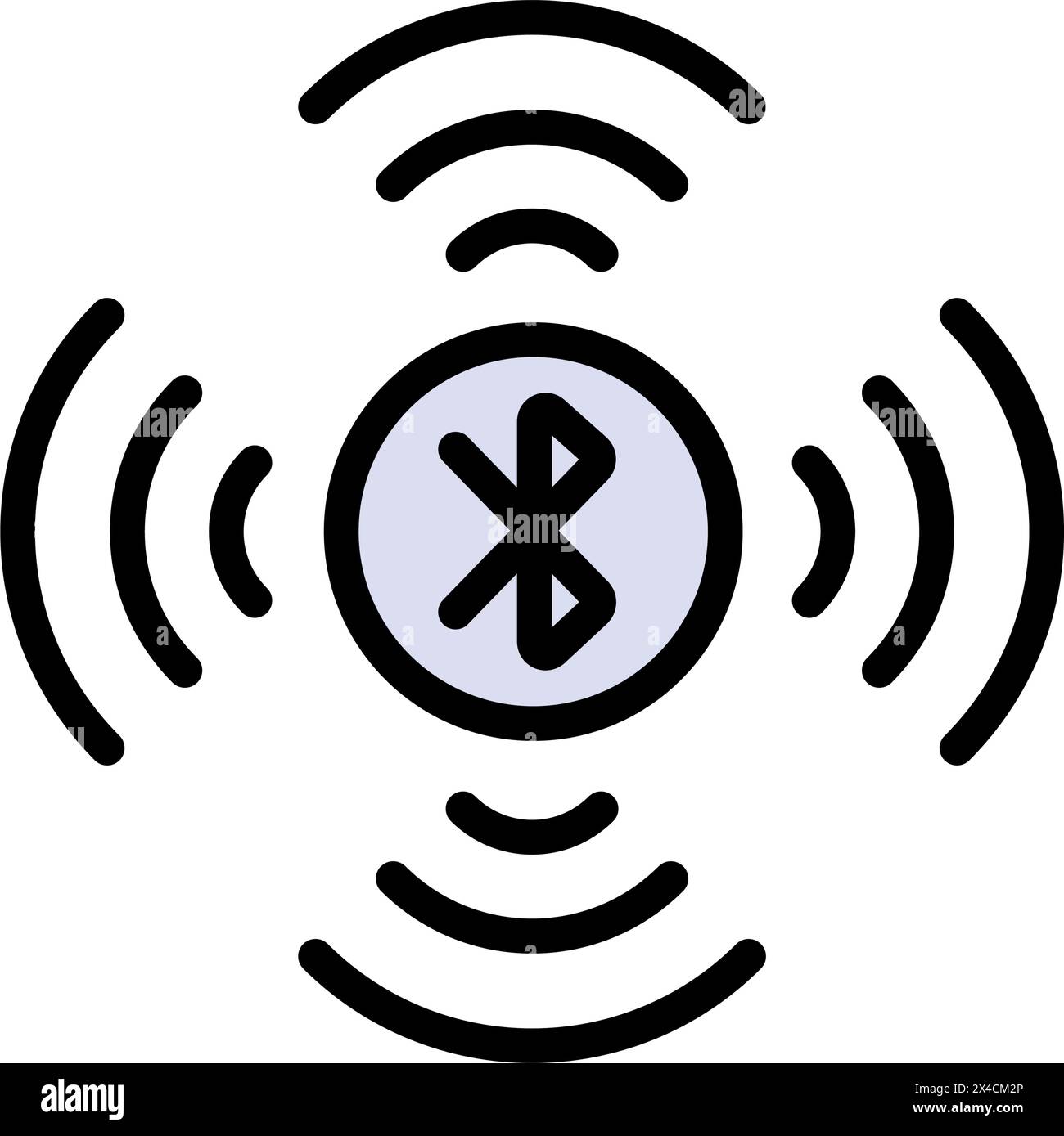 Bluetooth-Farbsymbol. Vektorabbildung. Bluetooth-Suche und Verbindungsprozess, drahtlose Technologie. Einfaches flaches Design isoliert auf Stock Vektor