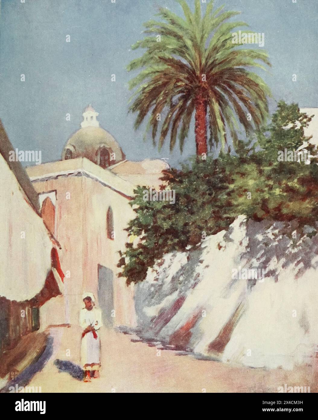 Street in Capri aus dem Buch Naples, GEMALT VON AUGUSTINE FITZGERALD, BESCHRIEBEN VON SYBIL FITZGERALD, VERÖFFENTLICHT VON ADAM & CHARLES BLACK LONDON IM Jahr 1904 Stockfoto