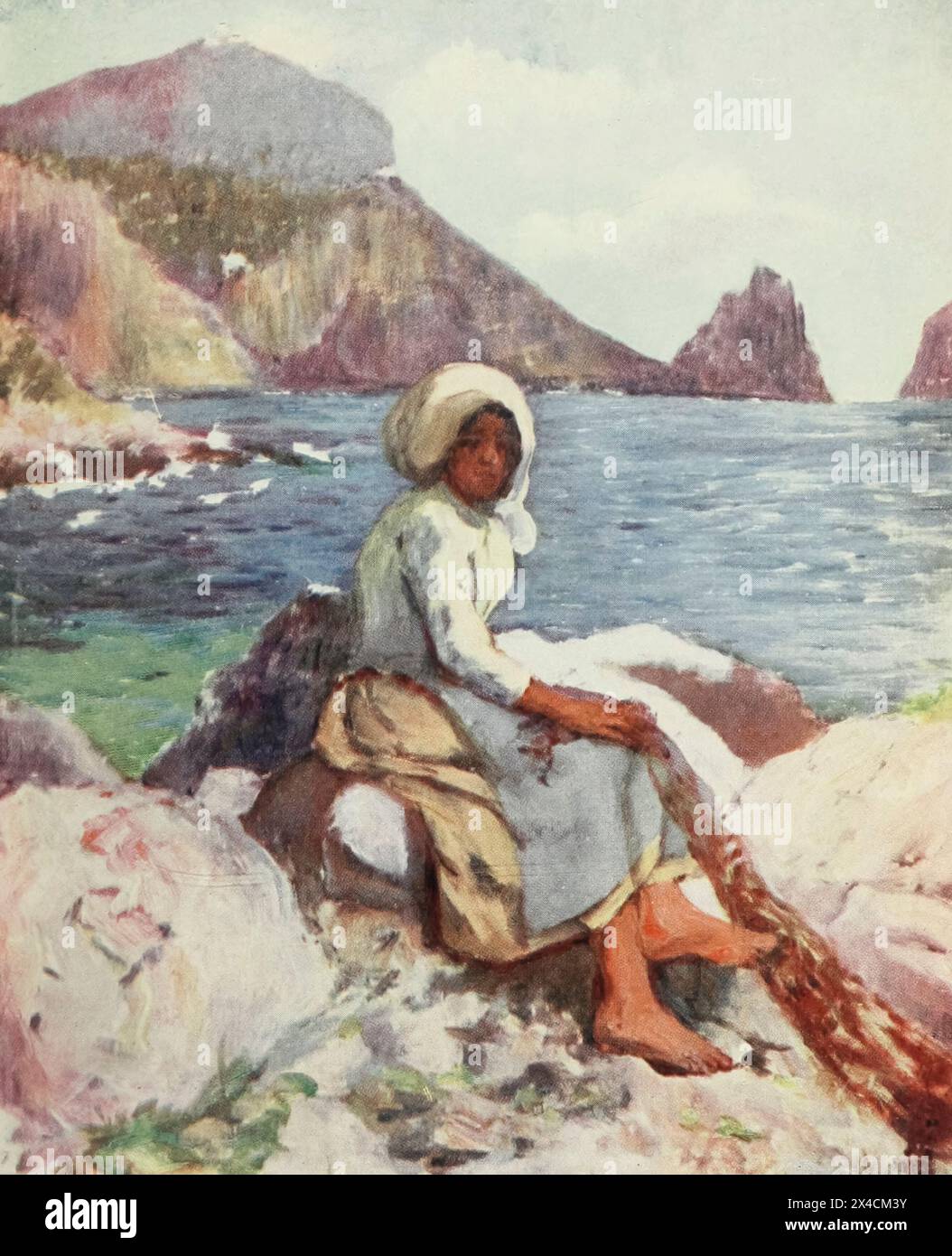 Fisher Girl of Capri aus dem Buch Naples VON AUGUSTINE FITZGERALD BESCHRIEBEN VON SYBIL FITZGERALD, DAS 1904 VON ADAM & CHARLES BLACK LONDON VERÖFFENTLICHT WURDE Stockfoto