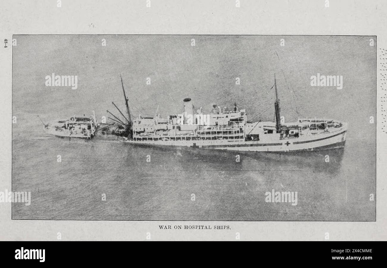 Krieg auf Krankenhausschiffen von ' deutschen U-Boot-Aktivitäten an der Atlantikküste der Vereinigten Staaten und Kanada ' durch die Vereinigten Staaten. Office of Naval Records and Library, Veröffentlichungsdatum 1920 Stockfoto
