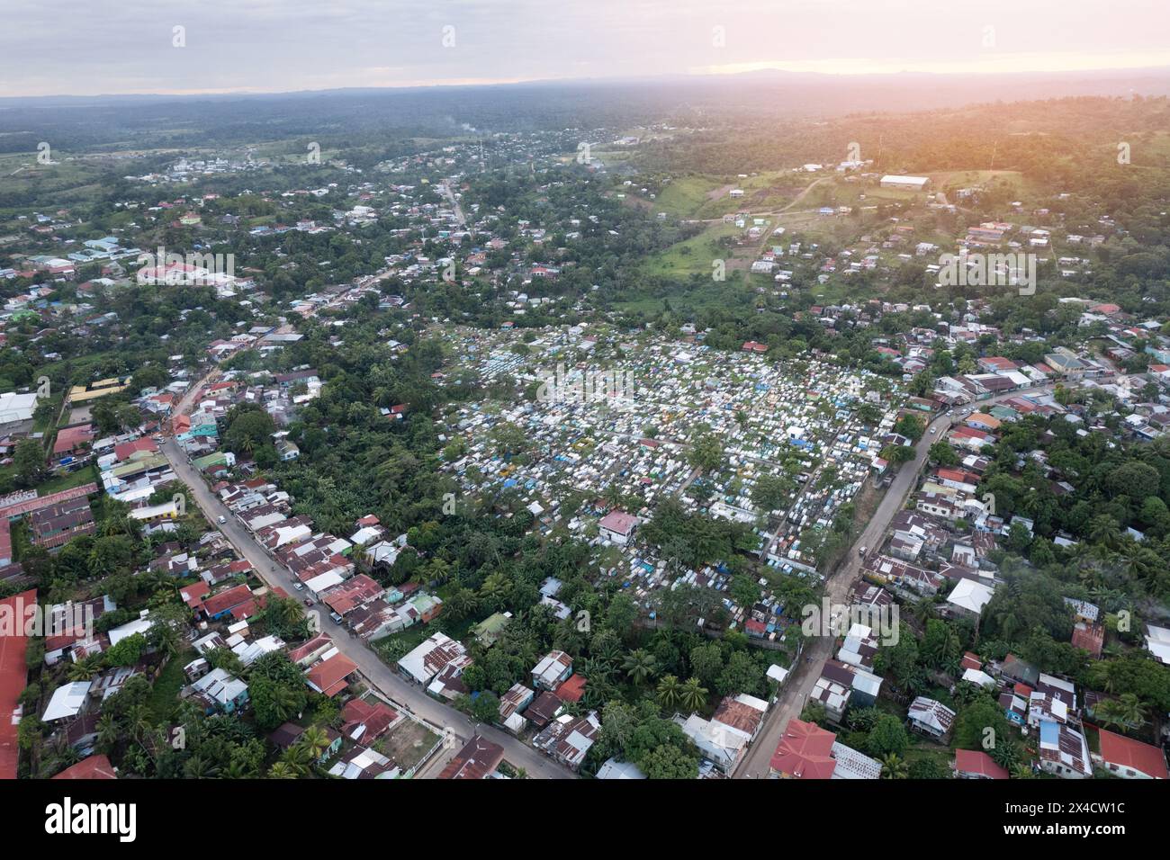 Friedhof in mittelamerika Stadt Drohnenansicht Stockfoto