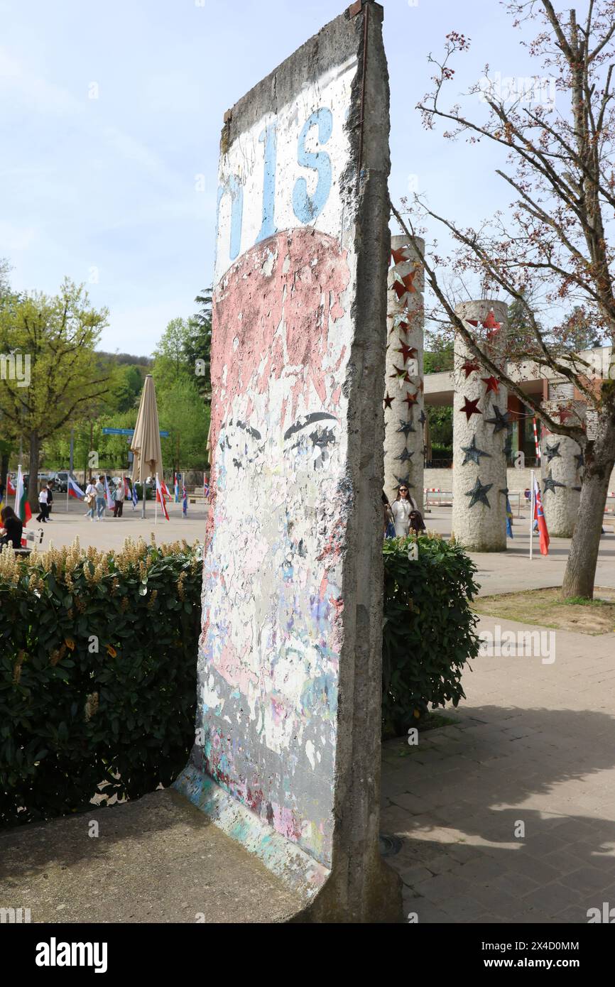 SCHENGEN, Lussemburgo, Luxemburg, MUSEO EUROPEO, MUSEE EUROPEEN, PARTE DEL MURO DI BERLINO, Berliner Mauer, Veduta, Aussicht Stockfoto