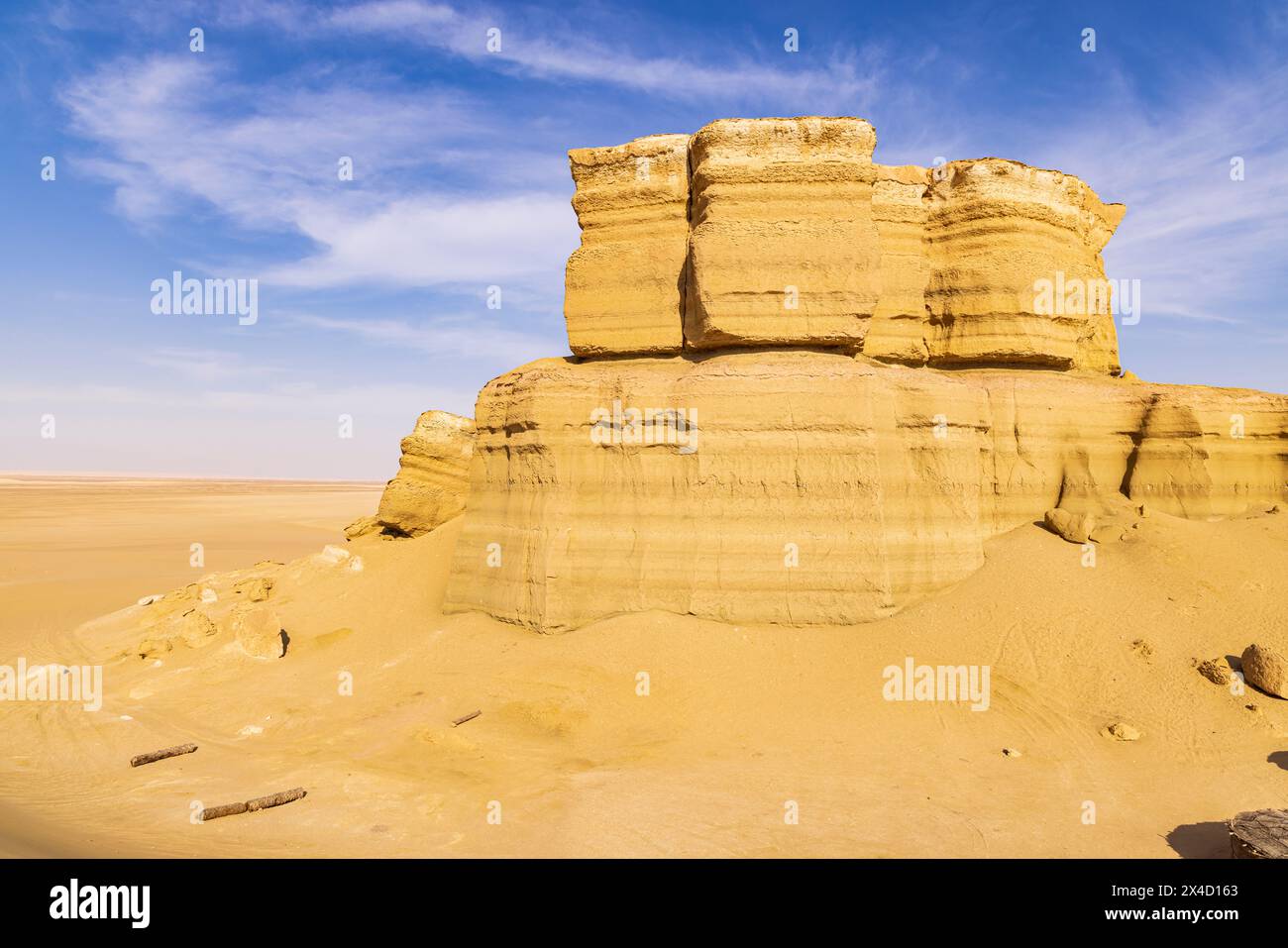 Wadi al Hitan, Faiyum, Ägypten. Erodierte Klippen in der Wüste an der paläontologischen Stätte Wadi el-Hitan. Stockfoto