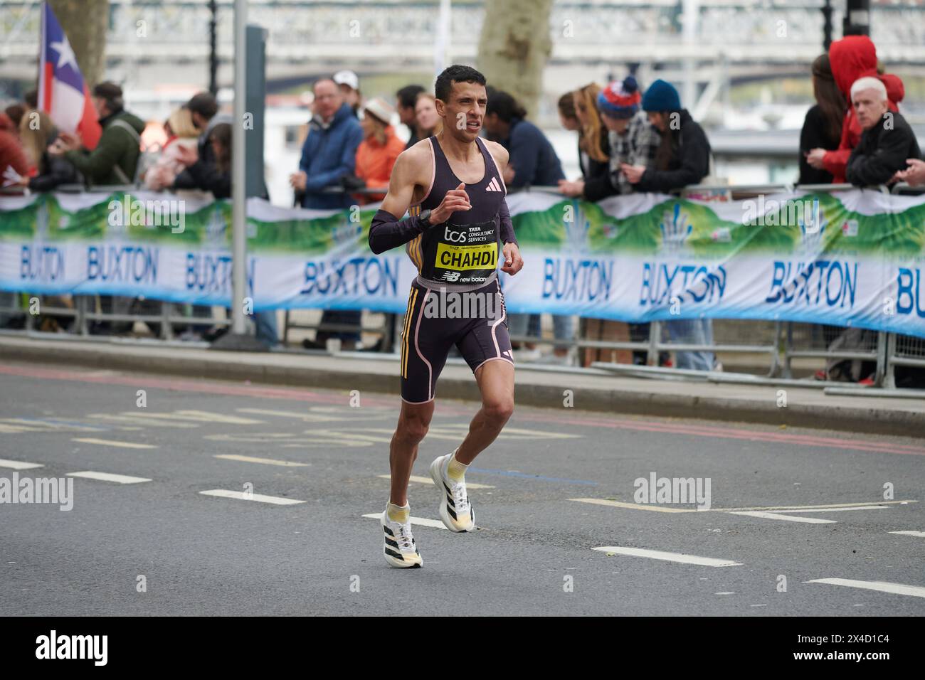 London Marathon 2024 21. April 2024 Männer Elite Rennen Hassan Chahdi Stockfoto